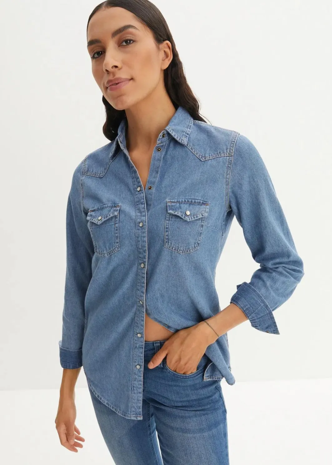 Outlet Jeanshemd Damen Bekleidung·Jacken & Mäntel|Blusen & Tuniken