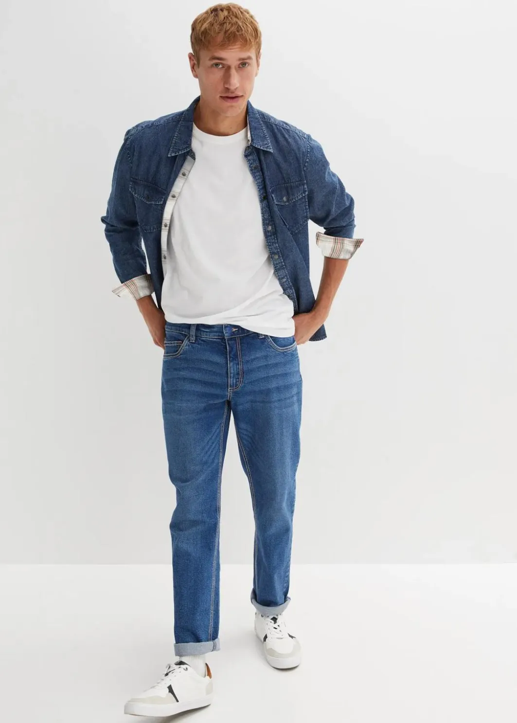 Herren bonprix Hemden|Große Größen|Jeanshemd aus reiner Baumwolle