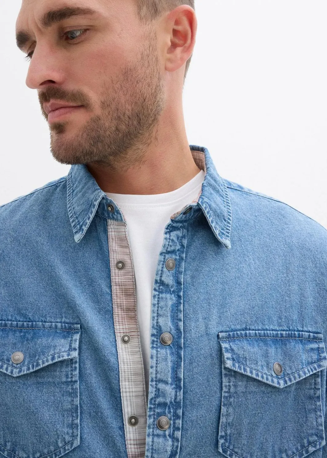 Herren bonprix Große Größen|Hemden|Jeanshemd aus reiner Baumwolle