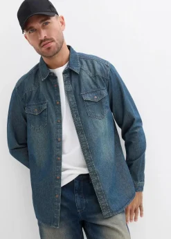 Herren bonprix Große Größen|Hemden|Jeanshemd, Langarm aus reiner Baumwolle