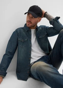 Herren bonprix Große Größen|Hemden|Jeanshemd, Langarm aus reiner Baumwolle
