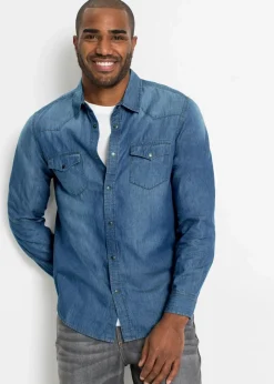 Discount Jeanshemd, Slim Fit aus reiner Bio-Baumwolle Herren Große Größen|Hemden