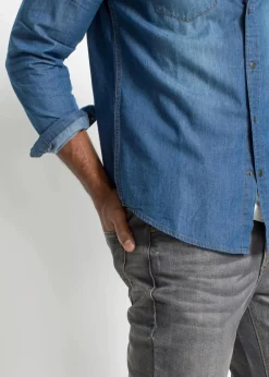 Discount Jeanshemd, Slim Fit aus reiner Bio-Baumwolle Herren Große Größen|Hemden
