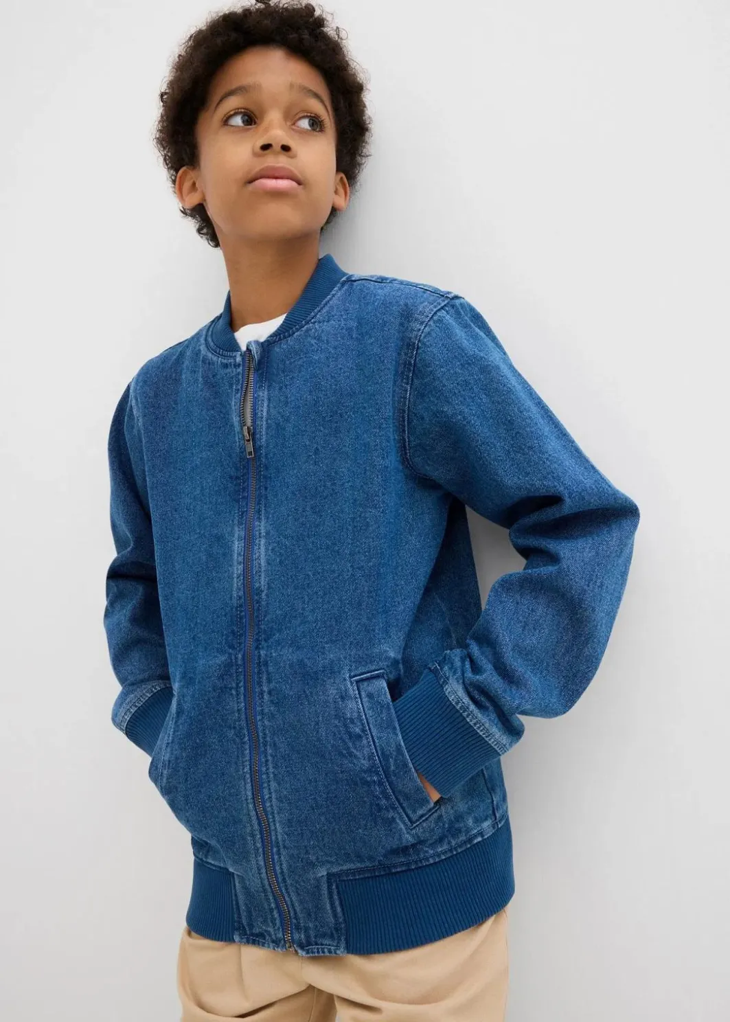 Kinder bonprix Jungen 9-16 Jahre·Bademode|Jungen 9-16 Jahre·Jacken & Outdoor|Jeansjacke aus reiner Baumwolle in Blouson-Form