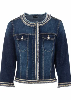 Online Jeansjacke mit Fransen Damen Bekleidung·Hosen|Jacken & Mäntel