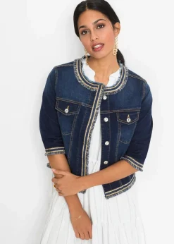 Online Jeansjacke mit Fransen Damen Bekleidung·Hosen|Jacken & Mäntel