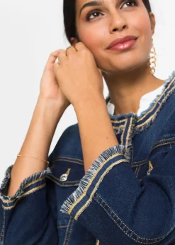 Online Jeansjacke mit Fransen Damen Bekleidung·Hosen|Jacken & Mäntel