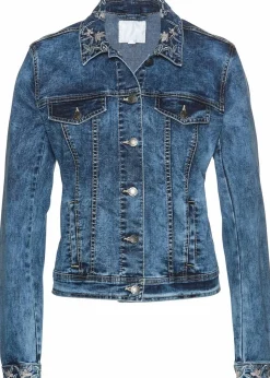 Hot Jeansjacke mit Stickerei Damen Bekleidung·Hosen|Jacken & Mäntel