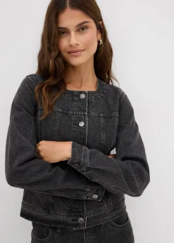 Damen bonprix Bekleidung·Hosen|Jacken & Mäntel|Jeansjacke mit Strass