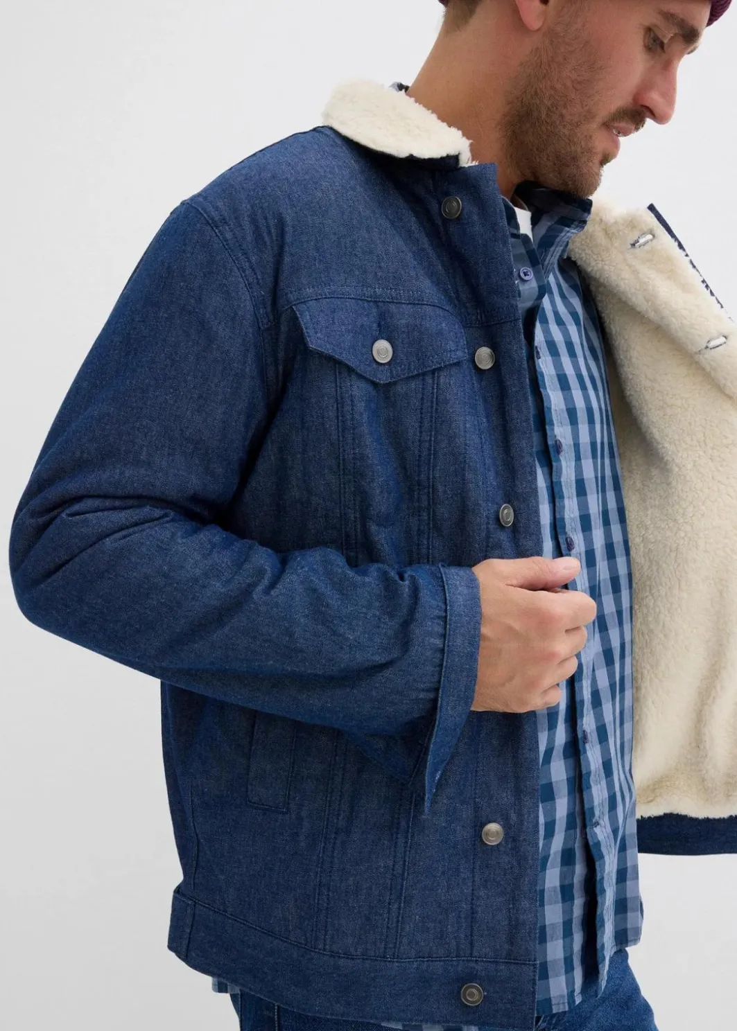 Herren bonprix Große Größen|Jacken & Mäntel|Jeansjacke mit Teddyfutter