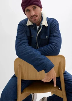 Herren bonprix Große Größen|Jacken & Mäntel|Jeansjacke mit Teddyfutter