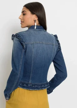 New Jeansjacke mit Volants Damen Jacken & Mäntel