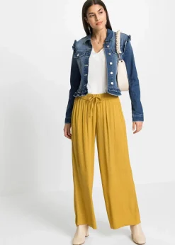 New Jeansjacke mit Volants Damen Jacken & Mäntel