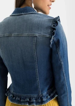 New Jeansjacke mit Volants Damen Jacken & Mäntel