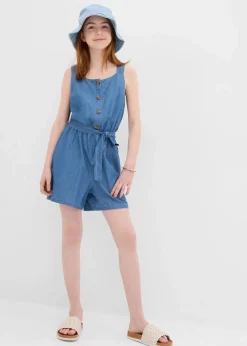 Kinder bonprix Mädchen 9-16 Jahre·Kleider & Jumpsuits|Mädchen 2-8 Jahre·Nachhaltigere Materialien|Jeans-Jumpsuit aus fließender Baumwolle