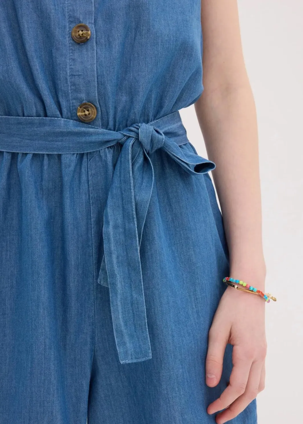 Kinder bonprix Mädchen 9-16 Jahre·Kleider & Jumpsuits|Mädchen 2-8 Jahre·Nachhaltigere Materialien|Jeans-Jumpsuit aus fließender Baumwolle