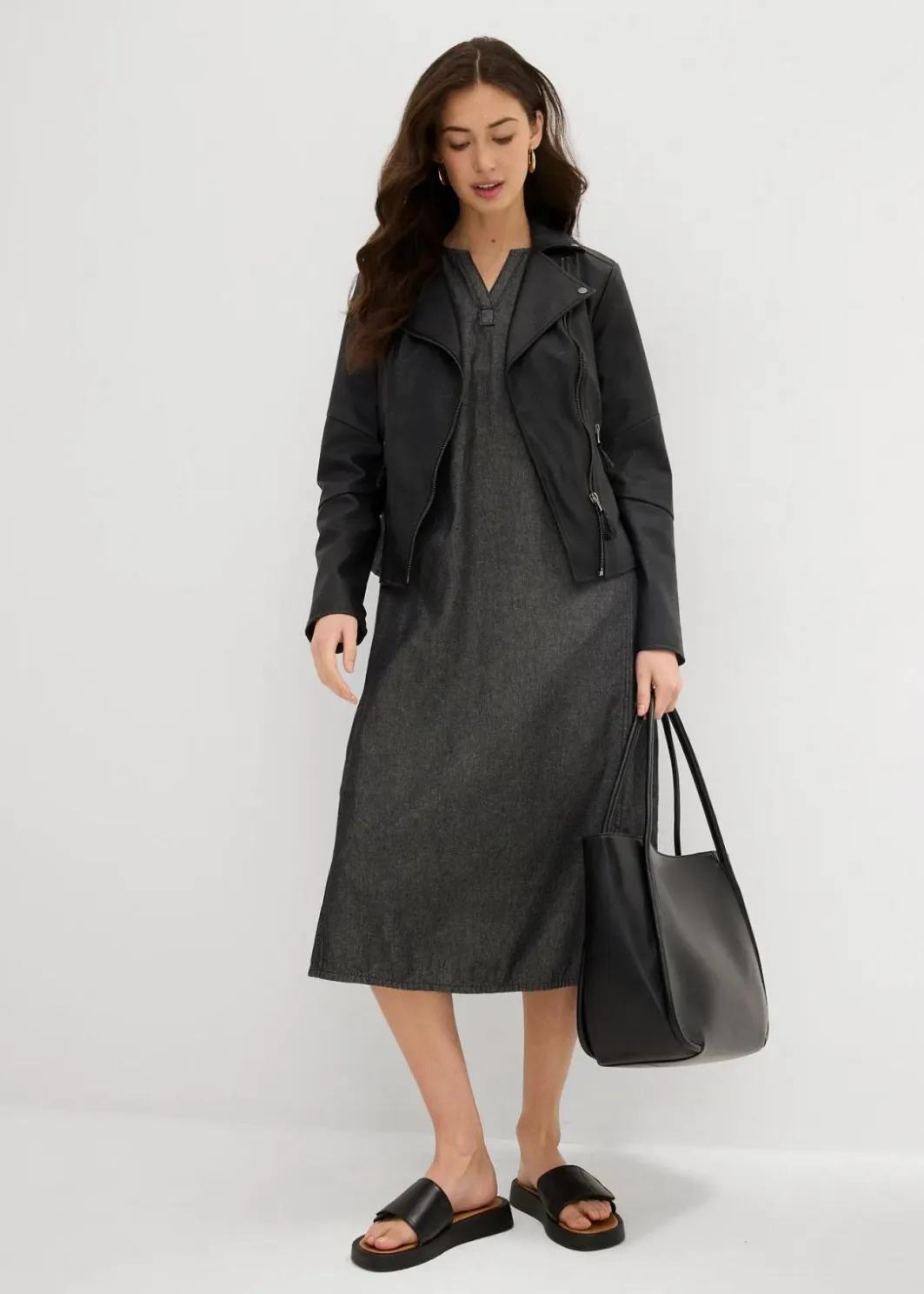 Damen bonprix Kleider|Jeanskleid