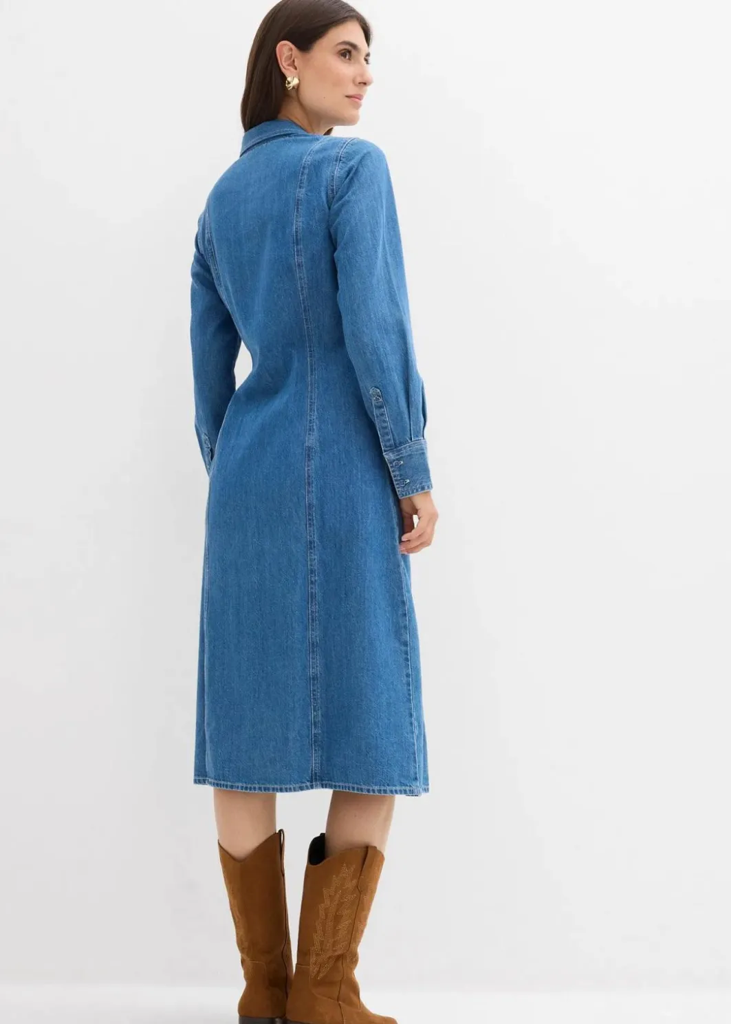 Damen bonprix Kleider|Bekleidung·Pullover & Strickjacken|Jeanskleid