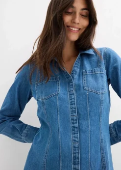 Damen bonprix Kleider|Bekleidung·Pullover & Strickjacken|Jeanskleid