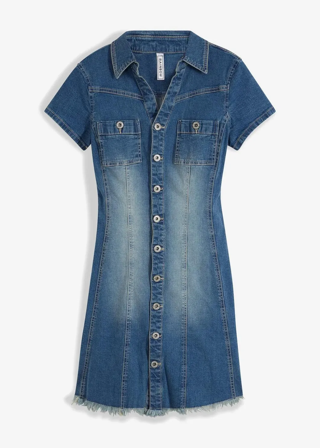 Damen bonprix Kleider|Jeanskleid mit Knöpfen