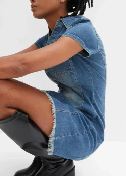 Damen bonprix Kleider|Jeanskleid mit Knöpfen