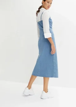 Damen bonprix Nachhaltigere Materialien|Kleider|Jeanskleid mit Schlitz