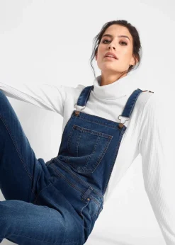 Damen bonprix Bekleidung·Shirts & Tops|Jeans|Jeans-Latzhose im Boyfriend Fit