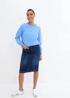 Jeansrock High Waist, Bequembund Damen Bekleidung·Sportbekleidung|Röcke