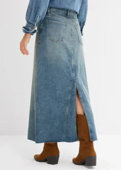 Damen bonprix Bekleidung·Sportbekleidung|Röcke|Jeansrock, Mid Waist, Maxi Length