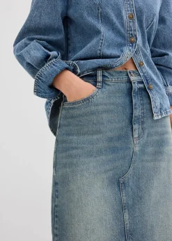Damen bonprix Bekleidung·Sportbekleidung|Röcke|Jeansrock, Mid Waist, Maxi Length