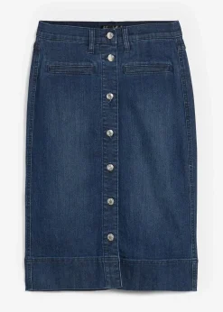 Clearance Jeansrock Mid Waist, Stretch Damen Bekleidung·Sportbekleidung|Röcke