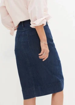 Clearance Jeansrock Mid Waist, Stretch Damen Bekleidung·Sportbekleidung|Röcke