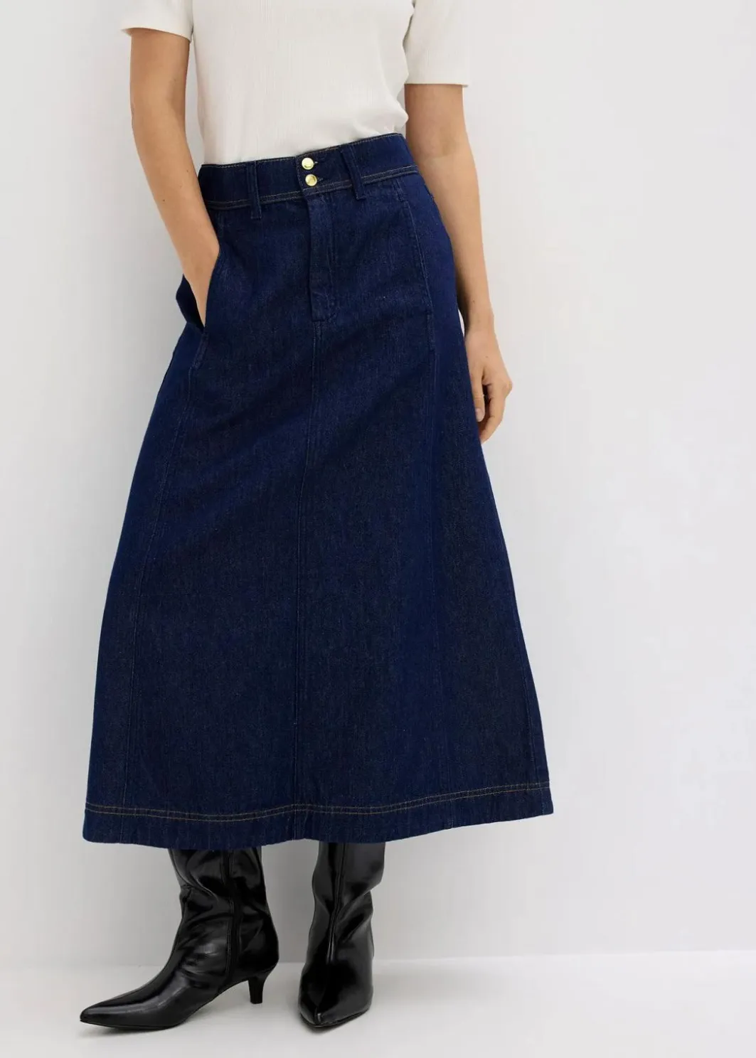 Outlet Jeansrock Midilänge Damen Bekleidung·Sportbekleidung|Röcke