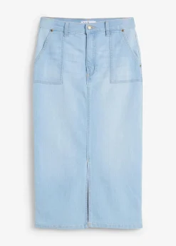 Best Jeansrock mit Schlitz Damen Röcke|Bekleidung·Sportbekleidung