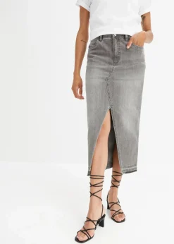 Damen bonprix Bekleidung·Sportbekleidung|Röcke|Jeansrock mit Schlitz