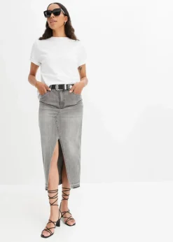 Damen bonprix Bekleidung·Sportbekleidung|Röcke|Jeansrock mit Schlitz