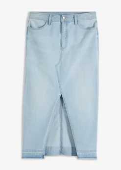 Damen bonprix Röcke|Bekleidung·Sportbekleidung|Jeansrock mit Schlitz