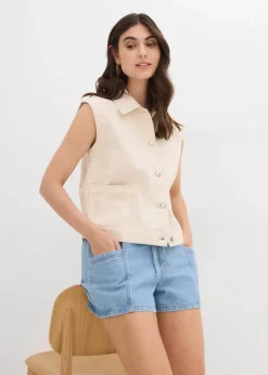 Jeans-Shorts High Waist, Bequembund Damen Bekleidung·Outdoorbekleidung|Bekleidung·Shirts & Tops