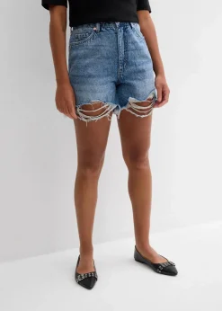 Damen bonprix Bekleidung·Outdoorbekleidung|Bekleidung·Shirts & Tops|Jeans-Shorts High Waist, Low Stretch