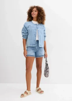 Damen bonprix Bekleidung·Outdoorbekleidung|Bekleidung·Shirts & Tops|Jeans-Shorts High Waist, Low Stretch