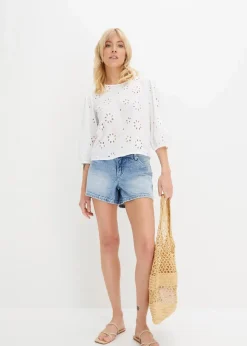 Damen bonprix Bekleidung·Outdoorbekleidung|Bekleidung·Shirts & Tops|Jeansshorts, Mid Waist