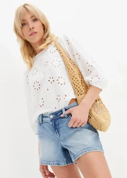 Damen bonprix Bekleidung·Outdoorbekleidung|Bekleidung·Shirts & Tops|Jeansshorts, Mid Waist