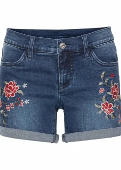 Damen bonprix Bekleidung·Outdoorbekleidung|Bekleidung·Shirts & Tops|Jeans-Shorts Mid Waist, Stickerei