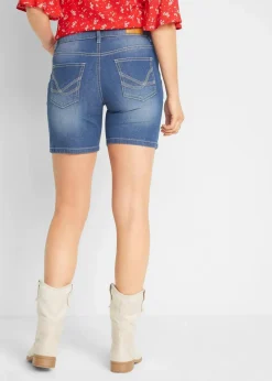 Damen bonprix Bekleidung·Outdoorbekleidung|Bekleidung·Shirts & Tops|Jeansshorts Slim Fit Mid Waist, 2er Pack