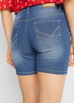 Damen bonprix Bekleidung·Outdoorbekleidung|Bekleidung·Shirts & Tops|Jeansshorts Slim Fit Mid Waist, 2er Pack