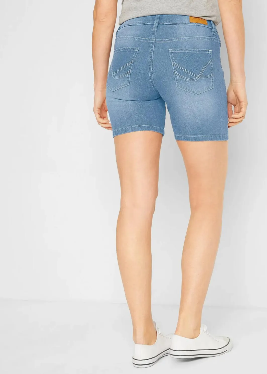 Sale Jeansshorts Slim Fit Mid Waist, 2er Pack Damen Jeans|Shorts
