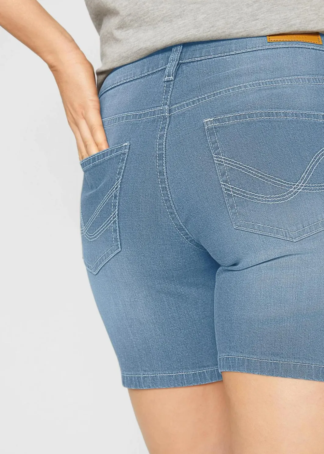 Sale Jeansshorts Slim Fit Mid Waist, 2er Pack Damen Jeans|Shorts