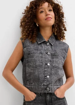 Damen bonprix Jacken & Mäntel|Bekleidung·Hosen|Jeansweste aus Baumwolle