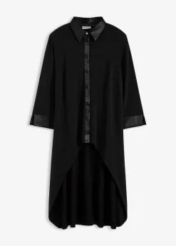 Discount Jersey Bluse mit Satinbesätzen Damen Bekleidung·Jacken & Mäntel|Blusen & Tuniken