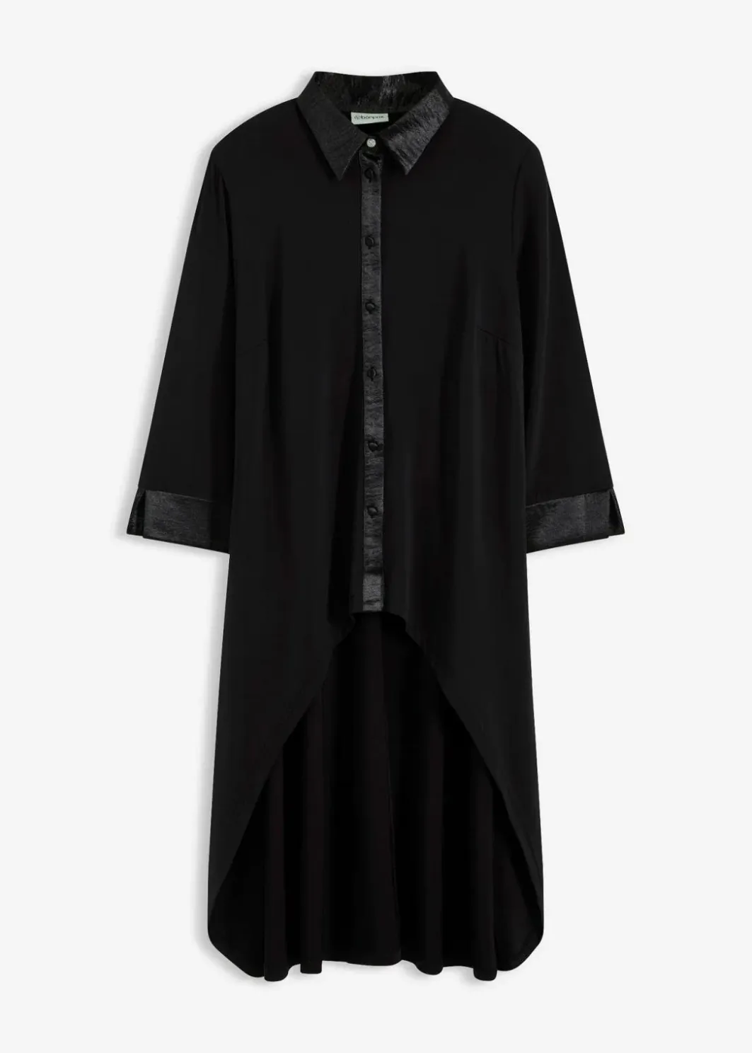 Discount Jersey Bluse mit Satinbesätzen Damen Bekleidung·Jacken & Mäntel|Blusen & Tuniken